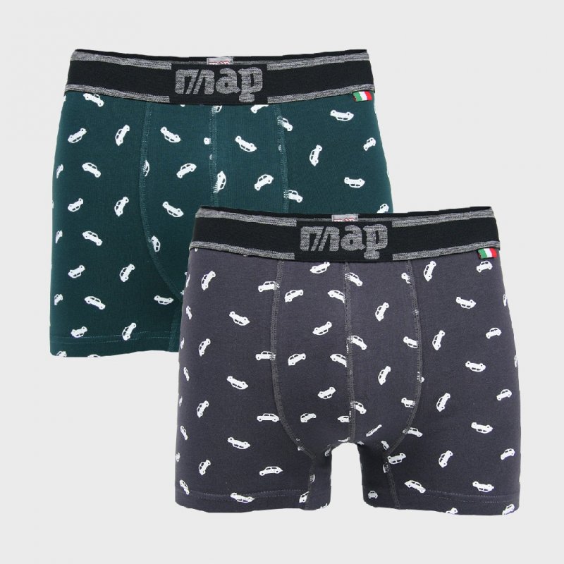 MAP UNDERWEAR pánské boxerky 3204 auta 2Pack | Vermali.cz